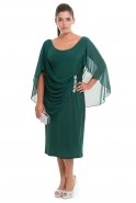 Вечернее Платье Свободного Кроя Изумрудно-зеленый AL8609