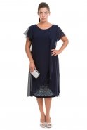 Вечернее Платье Свободного Кроя Темно-синий AL8581