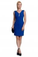 Короткое Вечернее Платье Ярко-синий T2214