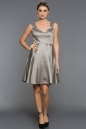 Короткое Вечернее Платье Серый C8095