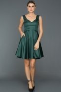 Короткое Вечернее Платье Изумрудно-зеленый C8095