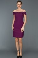 Короткое Коктейльное Платье Фиолетовый C8055