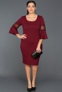 Короткое Свободное Вечернее Платье Бордовый AR38163