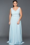 Длинное Свободное Вечернее Платье Светло-синий ABU004