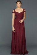 Длинное Вечернее Платье Бордовый AN2511