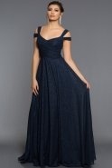 Длинное Вечернее Платье Темно-синий AN2511