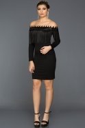 Короткое Вечернее Платье Черный AR38164