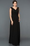 Длинное Вечернее Платье Черный AN2390