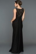 Длинное Вечернее Платье Черный AN2493