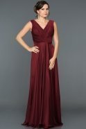 Длинное Выпускное Платье Бордовый ABU157
