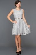 Короткое Вечернее Платье Серый ABK028