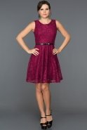 Короткое Вечернее Платье Сливовый ABK028