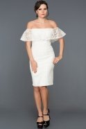 Короткое Вечернее Платье Белый ABK038