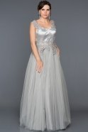 Длинное Помолвочное Платье Серый ABU215