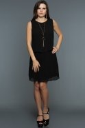 Короткое Вечернее Платье Черный ABK115