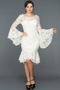 Короткое Вечернее Платье Белый ABK070
