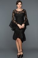 Короткое Вечернее Платье Черный ABK070