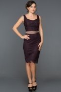 Короткое Вечернее Платье Тёмно-пурпурный ABK079