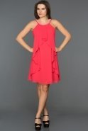 Короткое Вечернее Платье Оранжево-Красный DS471