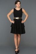 Короткое Вечернее Платье Черный ABK117