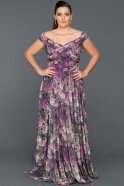 Длинное Платье Большого Размера Пурпурный ABU036