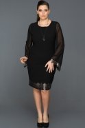 Короткое Вечернее Платье Черный ABK056