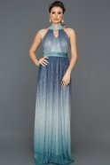 Длинное Выпускное Платье Темно-синий ABU184