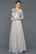 Длинное Вечернее Платье Принцесса Серый ABU019