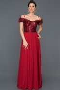 Длинное Помолвочное Платье красный F7366