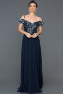 Длинное Помолвочное Платье Синий F7366