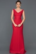 Длинное Выпускное Платье красный ABU225