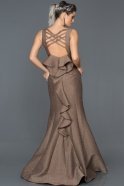 Длинное Выпускное Платье Русалка Светло-коричневый ABU412