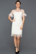 Короткое Вечернее Платье Белый ABK050