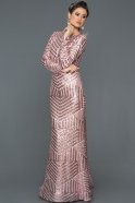 Длинное Выпускное Платье Русалка розовый S4434