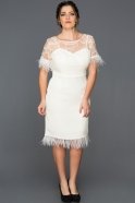 Короткое Свободное Вечернее Платье Белый ABK050