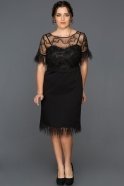 Короткое Свободное Вечернее Платье Черный ABK050