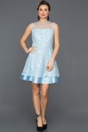Мини Выпускное Платье Светло-синий ABK113
