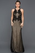 Длинное Помолвочное Платье Черный ABU162