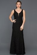 Длинное Помолвочное Платье Черный ABU262