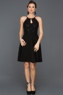Короткое Платье На Приглашение Черный DS503