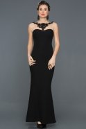 Длинное Выпускное Платье Черный ABU128