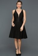 Короткое Платье На Приглашение Черный DS504