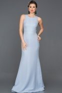 Длинное Выпускное Платье Синий ABU224
