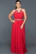 Длинное Свободное Вечернее Платье красный ABU103