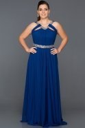 Длинное Свободное Вечернее Платье Ярко-синий ABU103
