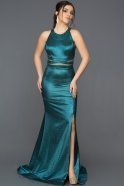 Длинное Выпускное Платье Русалка Темно-зеленый ABU211