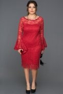 Короткое Платье Большого Размера красный ABK022