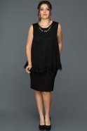 Короткое Свободное Вечернее Платье Черный ABK272