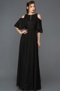 Длинное Помолвочное Платье Черный ABU346