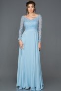 Длинное Помолвочное Платье Синий ABU212